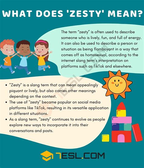 what is zesty slang.